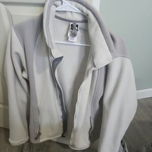 The North Face Women's White and Gray Fleece Jacket